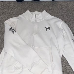 White VS Pink quarter zip